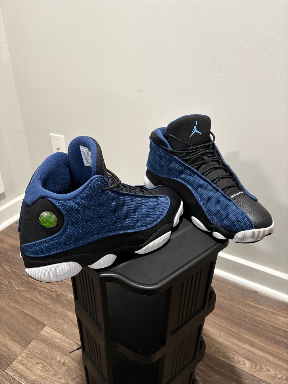 Jordan Black & Royal Blue High-Top Basketball Sneakers - Picture 9 of 10